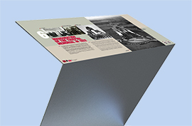 Il design dei nostri pannelli è stato entusiasticamente elogiato da tutti i partner della mostra e il loro tempestivo lancio ufficiale, avvenuto prima della cerimonia per l’80° anniversario, ha dato un grande contributo ai progetti di PR e agli obiettivi di crescita di pubblico del Centro Visitatori, che sta evolvendo in una delle principali destinazioni per tour sui luoghi delle battaglie e in una struttura educativa meta delle visite d’istruzione.